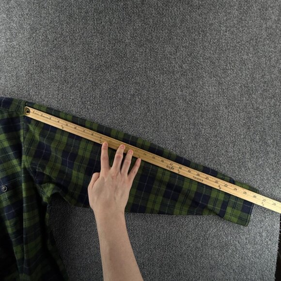 NWT Roundtree & Yorke THICK Flannel Button Up XLT Tall Green Plaid Heavyweight - Picture 15 of 16